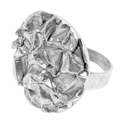 R59039.40 Bague argentée au 925 sterling en forme de pièce froissé