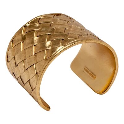 DIANE - B58006.30 - Bracelet doré à l'or fin 24 carats style panier tressé
