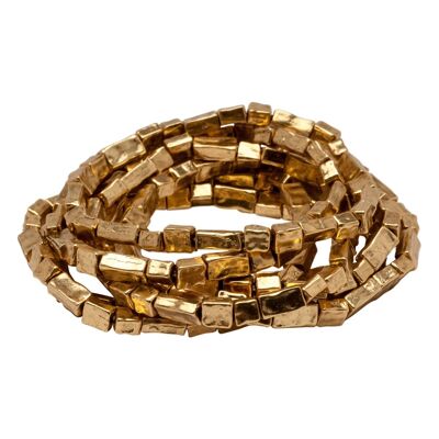 B50026.30 Bracelet empilable extensible doré à l'or fin 24 carats