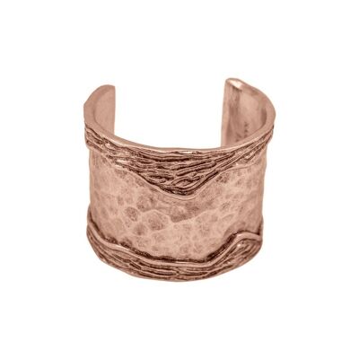 ANNE - B61102.50 - Bracelet doré à l'or rose fin 24 carats avec un design de bande ondulé sur le côtés