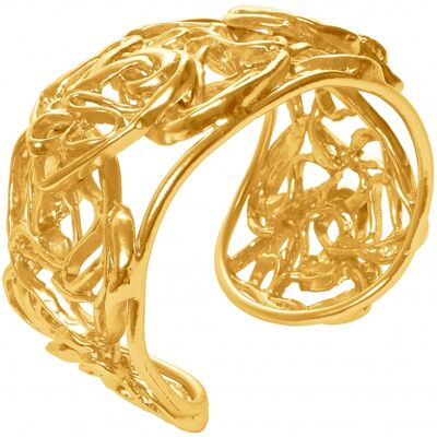 B63165.10 - Bracelet étain doré à l'or fin 24 Carats avec un chevauchement de rubans