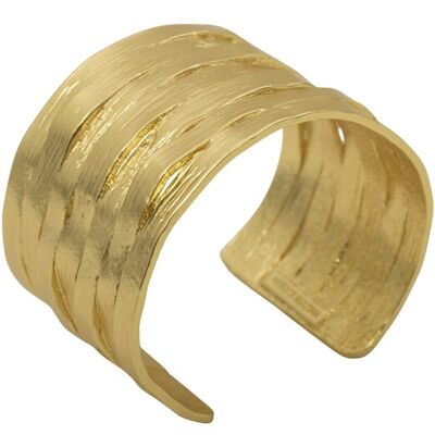 B64074.10 - Bracelet légèrement texturée doré à l'or fin 24 Carats