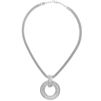 N63144.20 - Collier argenté élégant avec un pendentif circulaire