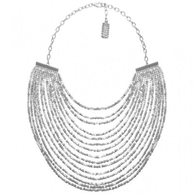 N50825.20 Collier argenté au 925 sterling avec plusieurs lignes de perle