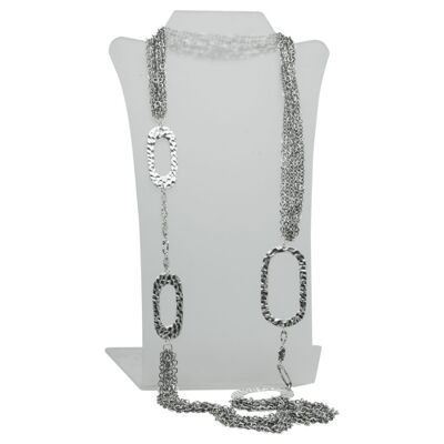 N50358.40 Collier argenté au 925 sterling avec plusieurs forme Ovales