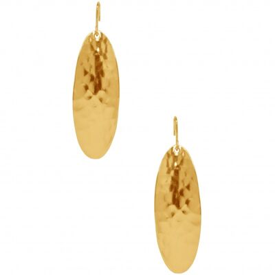E63038.10 - Boucle d'oreilles étain doré à l'or fin 24 carats à pendentif ovales