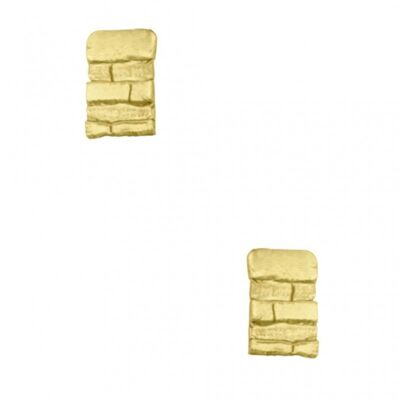 E66002.30 - Boucles d'oreilles doré en forme de brique