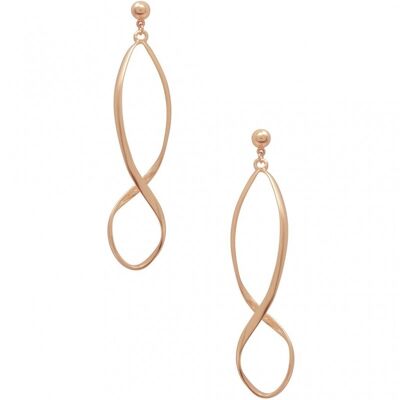 E64589.50 - Boucles d'oreilles doré rose avec de fines gouttes allongée