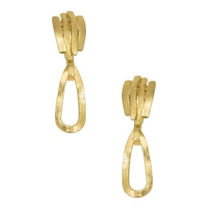 E64004.10 - Boucles d'oreilles doré de forme artistique aux bords arrondis
