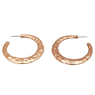 E50132.50 - Boucles d'oreilles dorées à l'or rose 24 carats oxydé