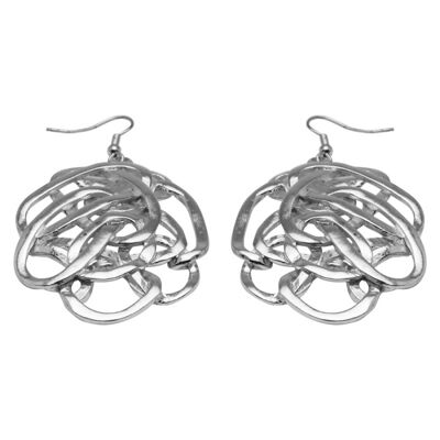 E59009.20 Boucles d'oreilles argentées au 925 sterling avec anneaux ovales