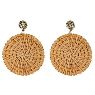 Rotan Disc Earrings