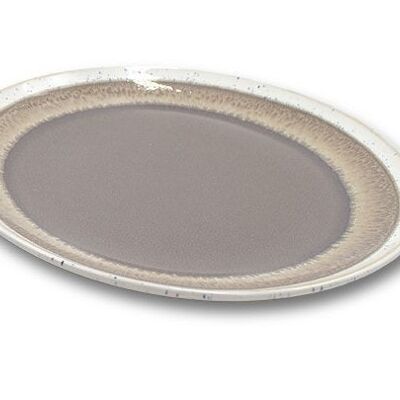 LACQUERED DESSERT PLATE 20CM BROWN
