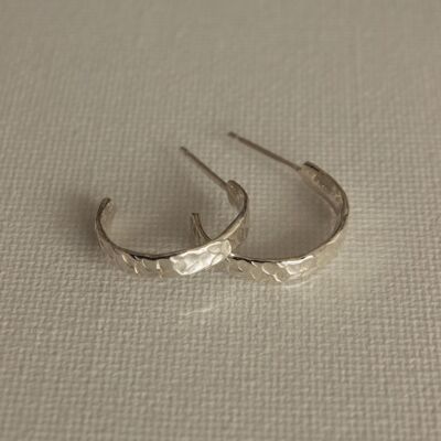 Small Siren imprint hoops - Silver Small