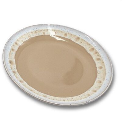 Plato postre lacado 20cm beige