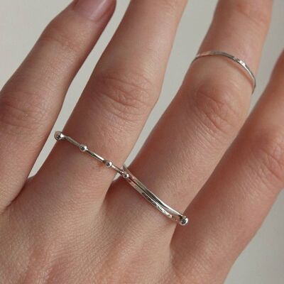 Delicate silver stacking rings-
