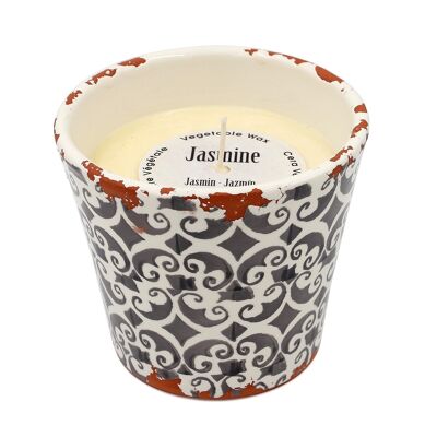 INDOCHINA TIESTO CANDLE 14X12,5CM GRAU / JAZMIN