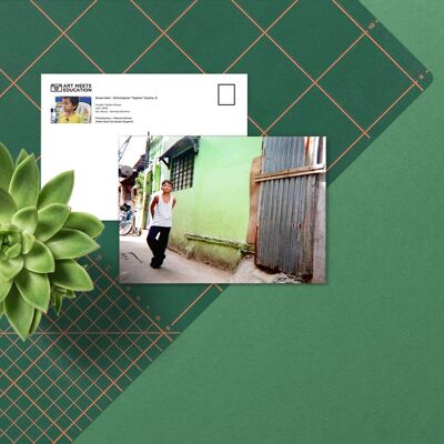 Green Wall - Christopher Castro, 5 years - Postcard A6