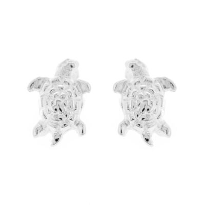 Boucles d'oreilles et boîte de présentation Simply Silver Turtle