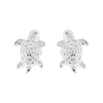 Simply Silver Turtle Studs e scatola di presentazione