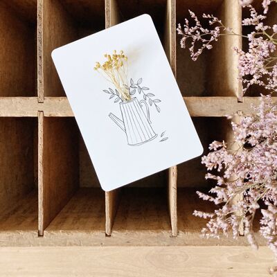 Flower card A6 - the watering can