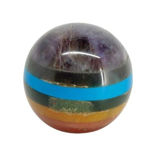 Vie Naturals 7 Chakra Bonded Sphere Ball, 5cm