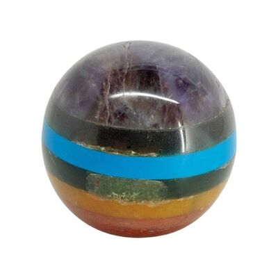 Bola de esfera adherida de 7 chakras de Vie Naturals, 5 cm