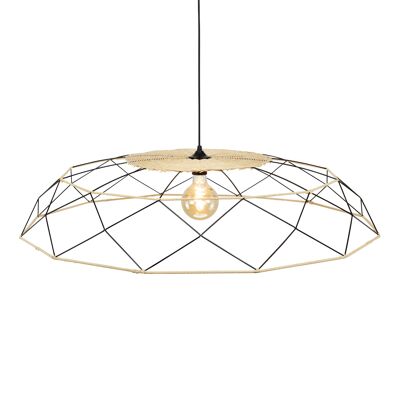 Altine metal and rattan pendant lamp - Large model