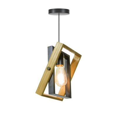 Lampada a sospensione Nooli in legno e metallo - 1 luce