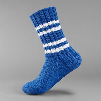 Hand Knitted Wool Finnish Socks - Blue