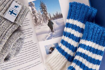 Chaussettes Finlandaises Tricotées à la Main - Bleu 4