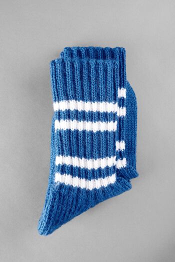Chaussettes Finlandaises Tricotées à la Main - Bleu 6