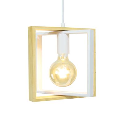 Wooli metal and wood pendant lamp - 1 light