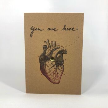 Vous êtes ici coeur Carte de vœux 1