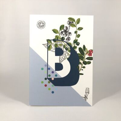 Botanisches Alphabet B Grußkarte