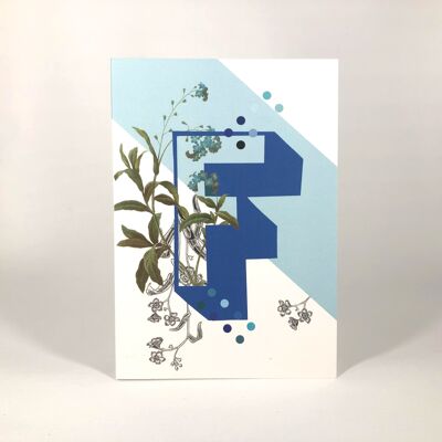 Botanical Alphabet F Greeting Card