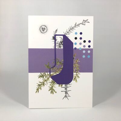 Alphabet botanique J Carte de vœux