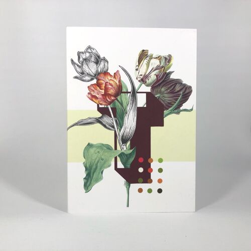 Botanical Alphabet T Greeting Card