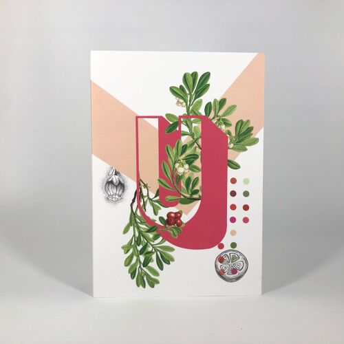 Botanical Alphabet U Greeting Card