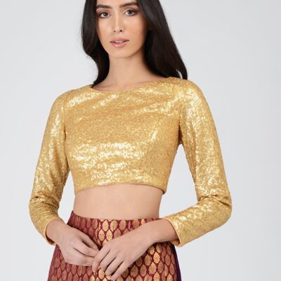 All Over Sequin Full Sleeve Blouse