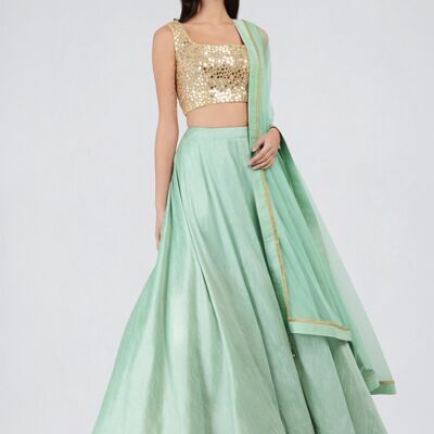 Anya Sea Green Flared skirt