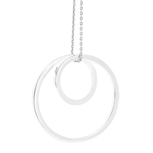 Simply Silver Decreasing Circles Pendant with 18" Trace Chain and Presentation Box