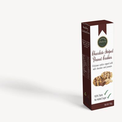 Chocolate striped Peanut Cookies - No Added Sugar