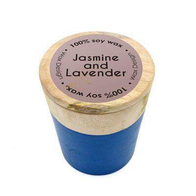 AROMATIC CANDLE JASMINE AND LAVENDER WOOD GLASS 9CM