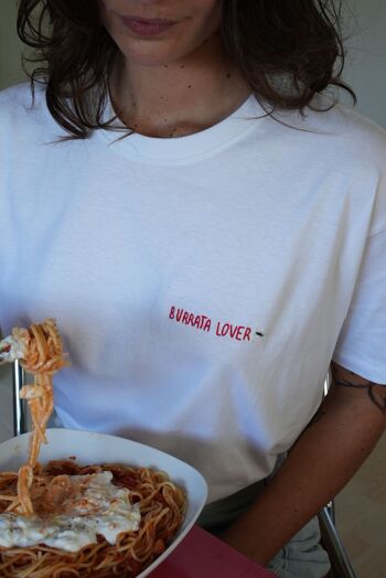 T-shirt brodé à la main Burrata lover 5