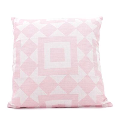 HOUSSE-COUSSIN 40X40CM ROSE GÉOMÉTRIQUE