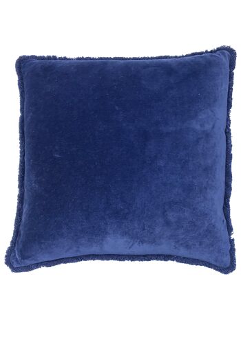 VELOURS 45X45CM HOUSSE-COUSSIN PETROL BLEU