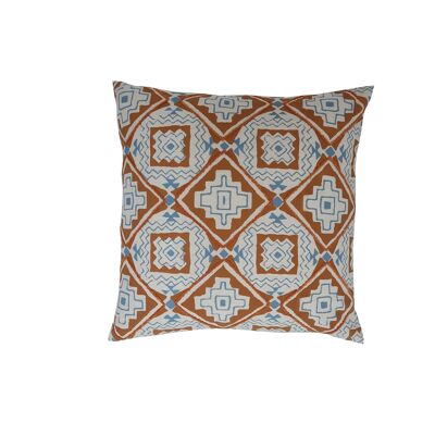 Funda-cushion cover cordoba 45x45cm camel/blue