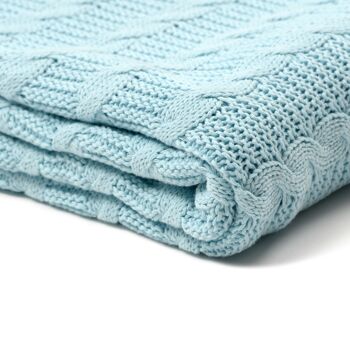 Couvre-lit en coton "Chill Blue Braided" 2