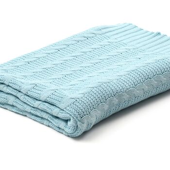 Couvre-lit en coton "Chill Blue Braided" 3